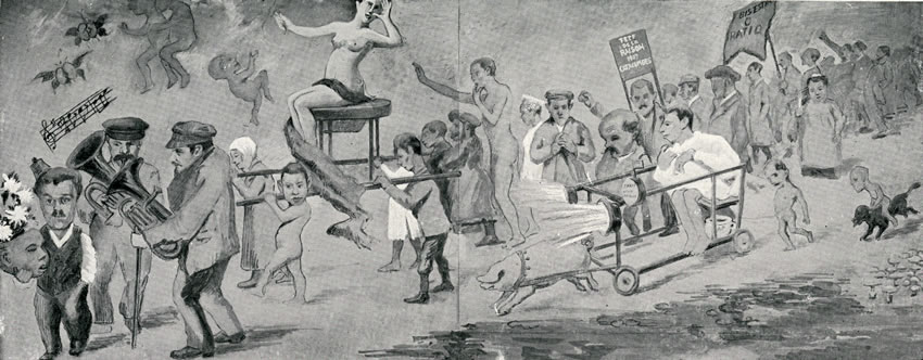 fresque de l'hopital Bichat 1920
